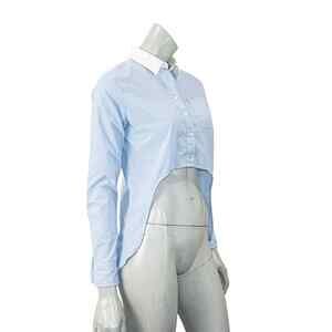 Jonathan Simkhai Hi-low Cropped Oxford Shirt Blue size Small